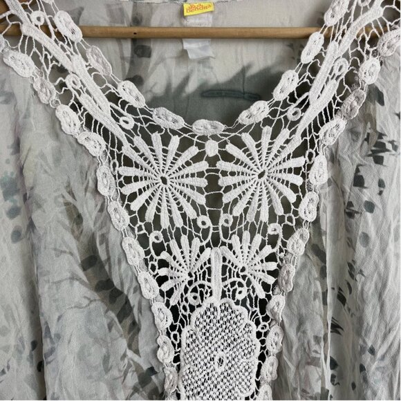 Agua Bendita Wolf Tunic, Sheer Beach Cover Up - Picture 5 of 7